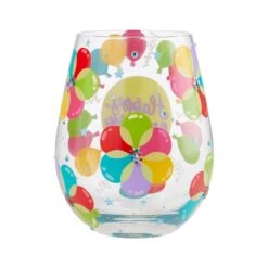 Enesco Gift Balloons Stemless Wine Glass(Balloons Stemless Wine Glass) -Holiday Gift Shop 6008682 2