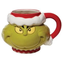 Department 56 Santa Grinch Sculpted Mug(Santa Grinch Sculpted Mug)
