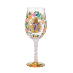 Enesco Gift Wine Glass Happy 70th Birthday(Wine Glass Happy 70th Birthday) -Holiday Gift Shop 6010654 3