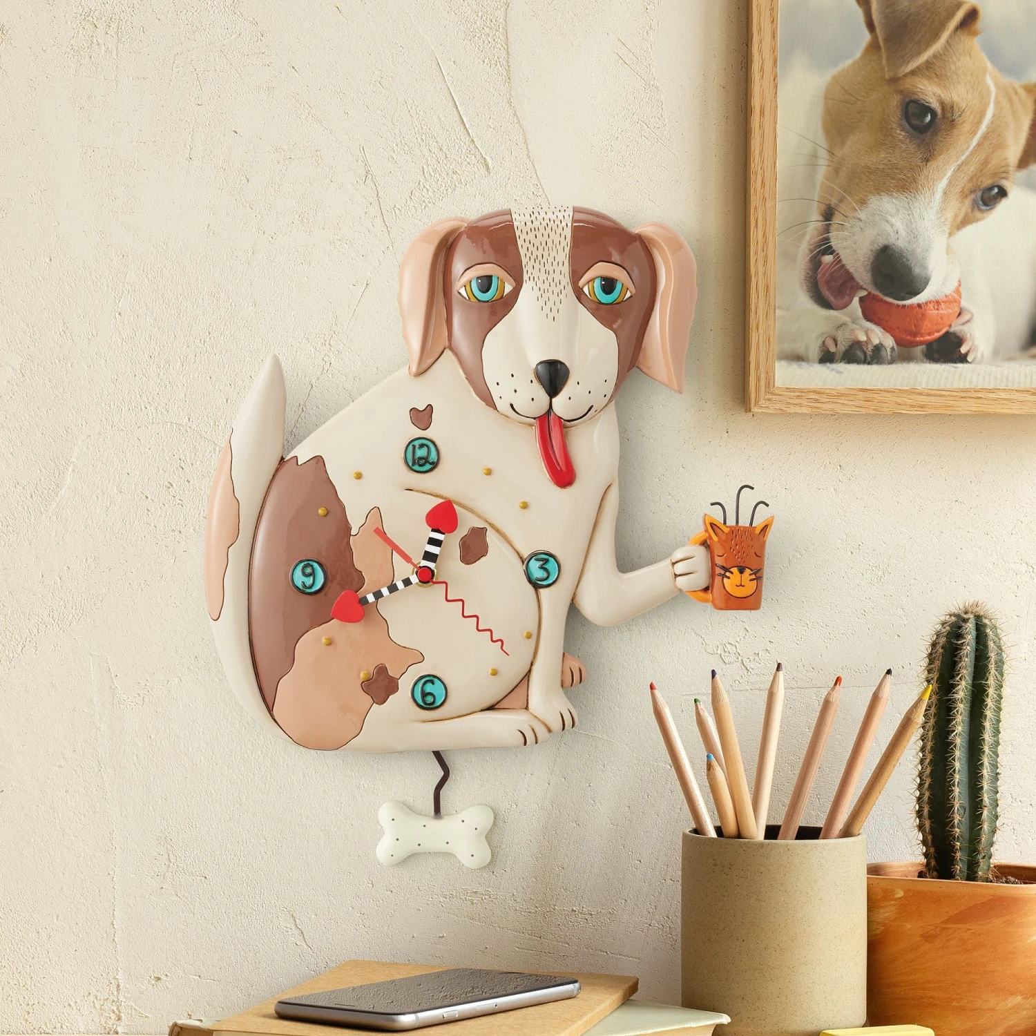 Enesco Gift No Bones (Dog) Clock(No Bones Dog Clock) 4 Enesco Gift No Bones (Dog) Clock(No Bones Dog Clock) - Image 2