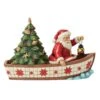 Enesco Gift Santa In Boat With Tree Fig(Santa In Boat With Tree Fig) -Holiday Gift Shop 6014504