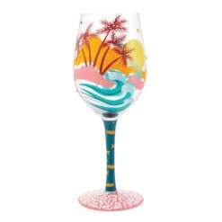 Enesco Gift Tropcial Getaway Wine Glass(Tropcial Getaway Wine Glass)