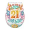 Enesco Gift Happy 21st Stemless Wine Glass(Happy 21st Stemless Wine Glass) -Holiday Gift Shop 6015279
