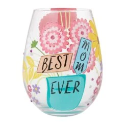 Enesco Gift Best Mom Stemless Wine Glass(Best Mom Stemless Wine Glass)