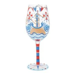 Enesco Gift Nautical Wine Glass(Nautical Wine Glass)