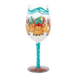 Enesco Gift Reindeer Games Wine Glass(Reindeer Games Wine Glass) -Holiday Gift Shop 6015420 2