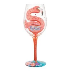 Enesco Gift Fabulous Flamingos Wine Glass(Fabulous Flamingos Wine Glass)