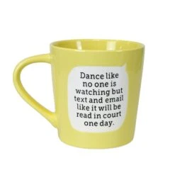 Enesco Gift Dirty Mud Text Dance Mug(Dirty Mud Text Dance Mug)