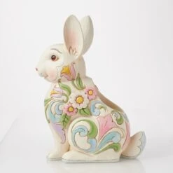 Enesco Gift Planter White Floral Rabbit(Planter White Floral Rabbit) -Holiday Gift Shop 6016933 3