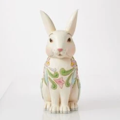 Enesco Gift Planter White Floral Rabbit(Planter White Floral Rabbit) -Holiday Gift Shop 6016933 5