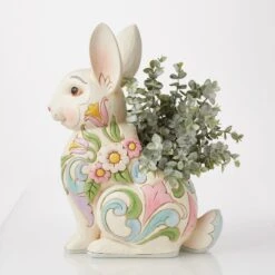Enesco Gift Planter White Floral Rabbit(Planter White Floral Rabbit) -Holiday Gift Shop 6016933 7