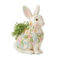 Enesco Gift Planter White Floral Rabbit(Planter White Floral Rabbit) -Holiday Gift Shop 6016933 8