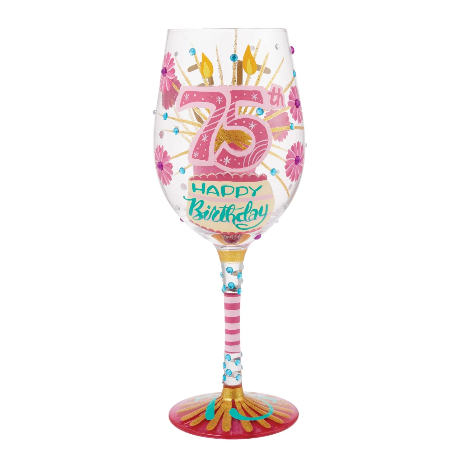 Enesco Gift Happy 75th Wine Glass(Happy 75th Wine Glass) 3 Enesco Gift Happy 75th Wine Glass(Happy 75th Wine Glass)