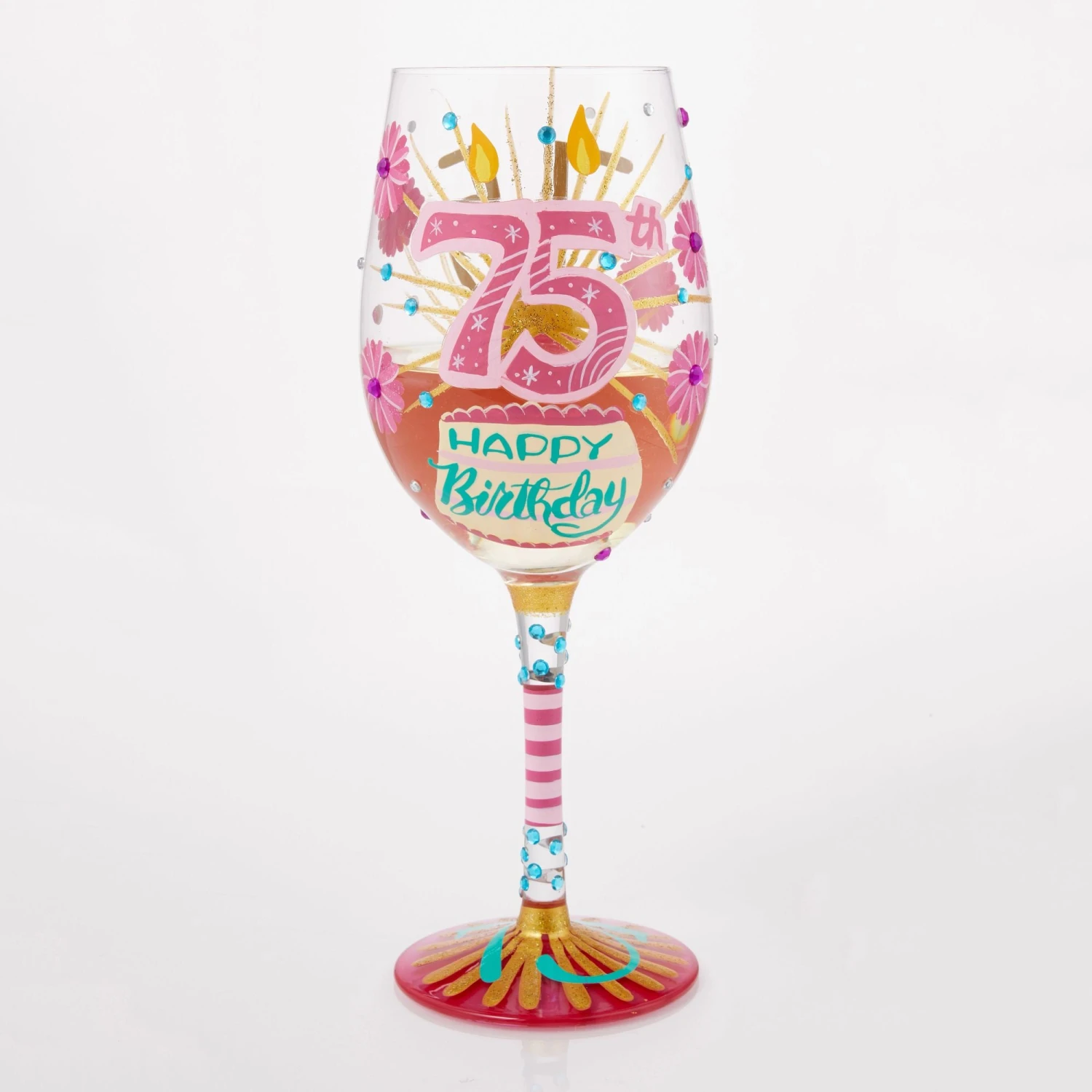 Enesco Gift Happy 75th Wine Glass(Happy 75th Wine Glass) 4 Enesco Gift Happy 75th Wine Glass(Happy 75th Wine Glass) - Image 2