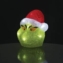 Department 56 Grinch Head 8" Lit Fig(Grinch Head 8 Lit Fig) -Holiday Gift Shop 6017338 2