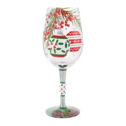 Enesco Gift Warm Holiday Wishes Wine Glass(Warm Holiday Wishes Wine Glass)