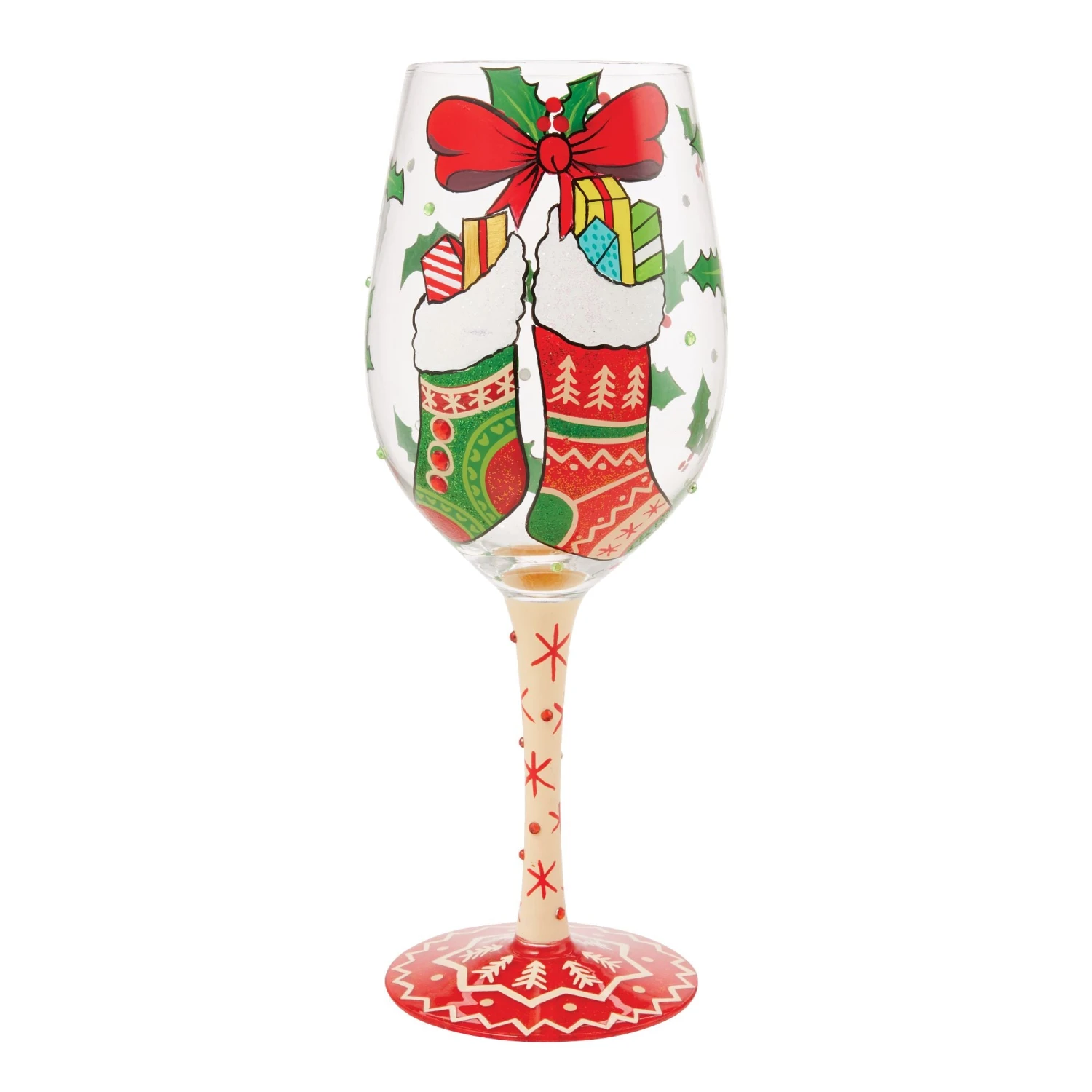Enesco Gift Stockings With Care Wine Glass(Stockings With Care Wine Glass) 3 Enesco Gift Stockings With Care Wine Glass(Stockings With Care Wine Glass)