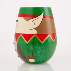 Enesco Gift Christmas Elf Stemless Wine(Christmas Elf Stemless Wine) -Holiday Gift Shop 6017394 2