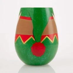Enesco Gift Christmas Elf Stemless Wine(Christmas Elf Stemless Wine) -Holiday Gift Shop 6017394 3