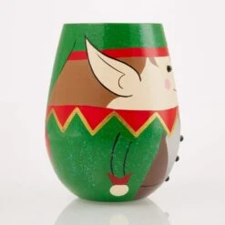 Enesco Gift Christmas Elf Stemless Wine(Christmas Elf Stemless Wine) -Holiday Gift Shop 6017394 4