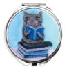 Enesco Gift Cat & Books Pill Box(Pill Box 15) -Holiday Gift Shop AT2080