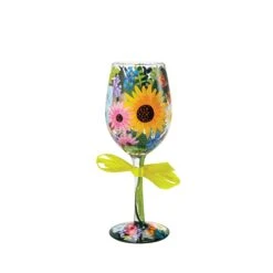 Enesco Gift WINE GLASS WILDFLOWERS(Wine Glass Wildflowers)